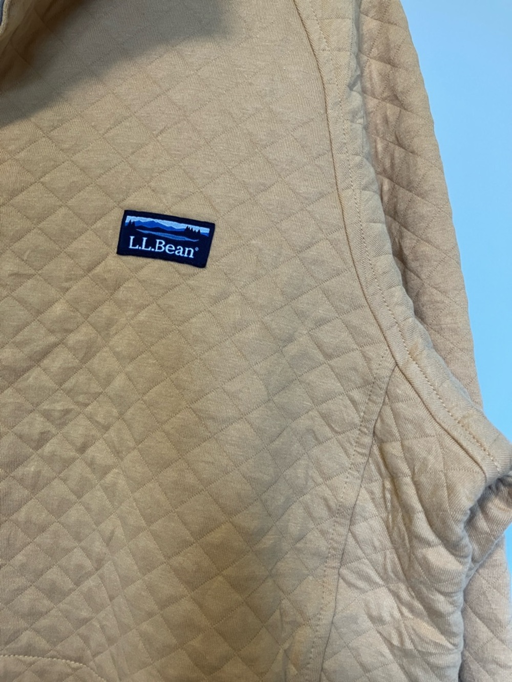 L.L. Bean Quilted Snap-Placket Pullover in Golden Tan - Picture 5 of 9